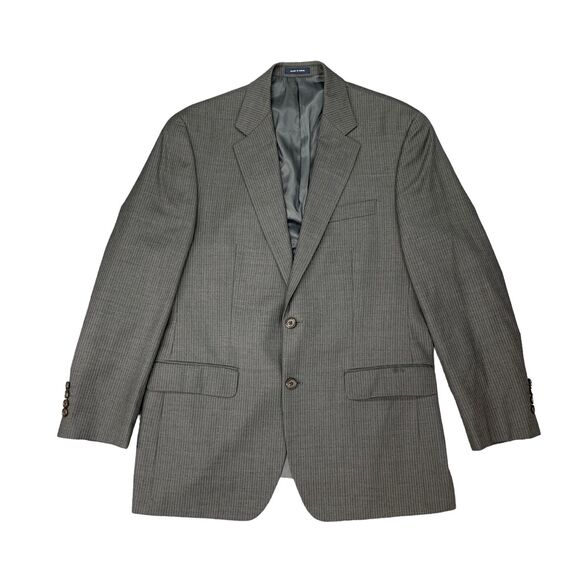 Ralph by Ralph Lauren Blazer Mens 41R Charcoal Grey Wool Shoulder Pads Striped - Picture 1 of 12